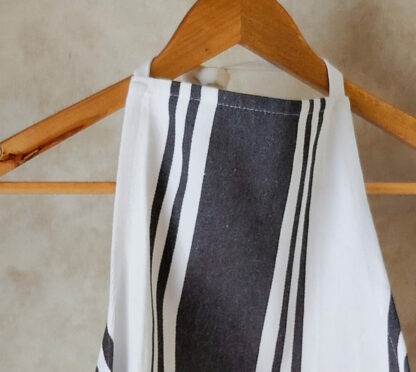 Red Black Cotton Striped Apron Set - Image 6